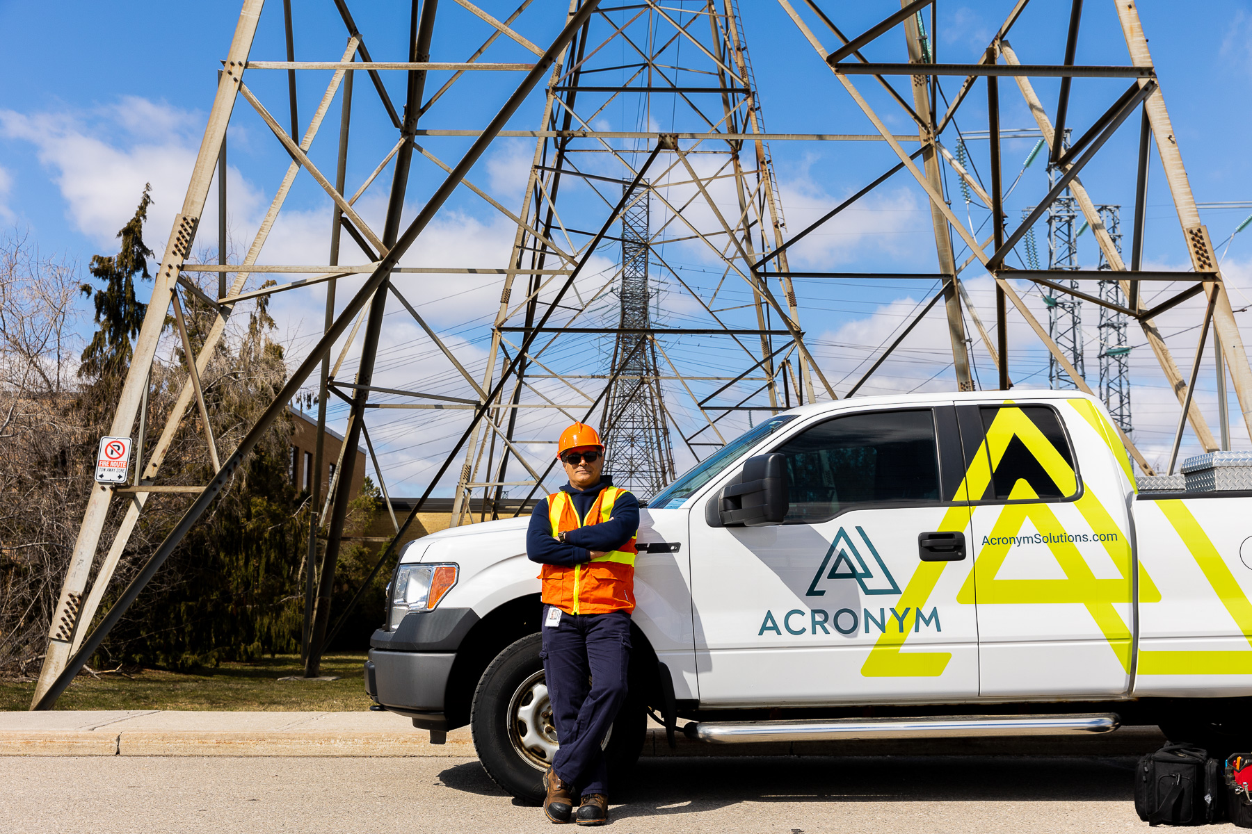 Acronym utility field technician in truck